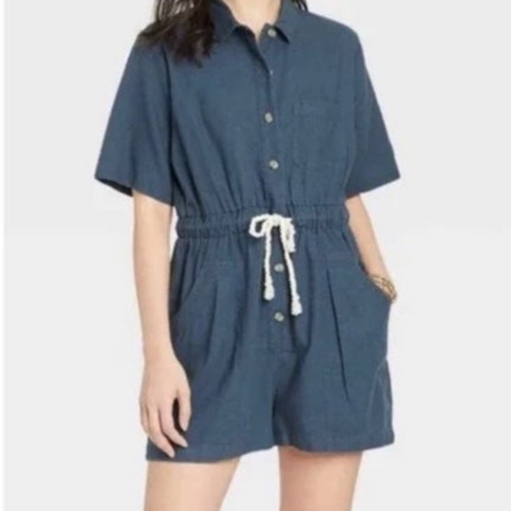 Universal Thread Linen Blend Romper - image 7